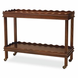Casa Padrino Carrito de Servicio de Lujo Marrón / Latón Vintage 116 cm - Carrito de Hotel