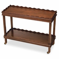 Casa Padrino Carrito de Servicio de Lujo Marrón / Latón Vintage 116 cm - Carrito de Hotel