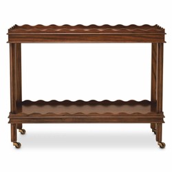 Casa Padrino Carrito de Servicio de Lujo Marrón / Latón Vintage 116 cm - Carrito de Hotel