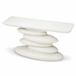 Casa Padrino console de luxe en béton et fibre de verre blanc 140 cm - Meubles d'hôtel de luxe