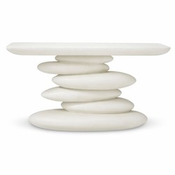 Casa Padrino console de luxe en béton et fibre de verre blanc 140 cm - Meubles d'hôtel de luxe