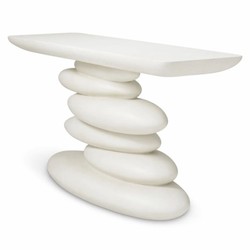 Casa Padrino console de luxe en béton et fibre de verre blanc 140 cm - Meubles d'hôtel de luxe