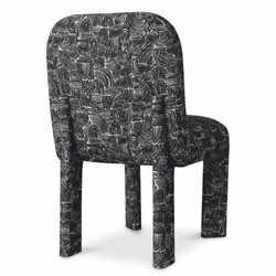 Casa Padrino silla de comedor de lujo negro / blanco Al. 84,5 cm - Muebles de comedor