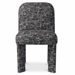 Casa Padrino silla de comedor de lujo negro / blanco Al. 84,5 cm - Muebles de comedor