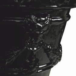 Casa Padrino pot de fleurs baroque de luxe en céramique noir Ø 60 x H. 56 cm - Décoration de jardin