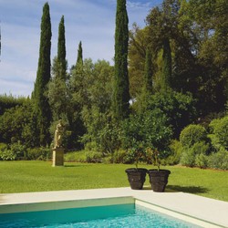 Casa Padrino pot de fleurs baroque de luxe en céramique noir Ø 60 x H. 56 cm - Décoration de jardin
