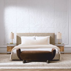 Casa Padrino banc de luxe en velours marron / noir 151 cm - Meubles d'hôtel de luxe