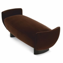 Casa Padrino banc de luxe en velours marron / noir 151 cm - Meubles d'hôtel de luxe