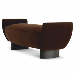 Casa Padrino banc de luxe en velours marron / noir 151 cm - Meubles d'hôtel de luxe