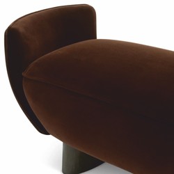 Casa Padrino banc de luxe en velours marron / noir 151 cm - Meubles d'hôtel de luxe