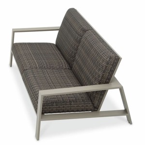 Casa Padrino Luxus Kunstrattan Garten Sofa Grau 180 cm - Garten Möbel