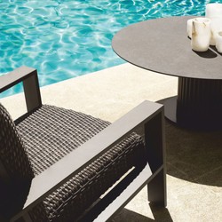 Casa Padrino Luxury Faux Rattan Garden Armchair Gray - Garden & Patio Furniture