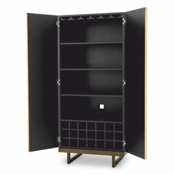 Casa Padrino armadio bar di lusso naturale / marrone scuro / bronzo A. 175 cm - Mobile bar