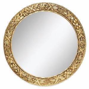 Runder Luxus Barock Spiegel Wandspiegel Gold
