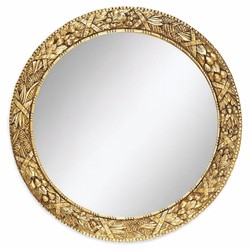 Runder Luxus Barock Spiegel Wandspiegel Gold