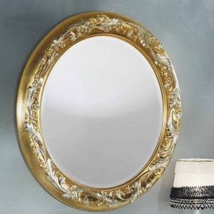 Runder Luxus Barock Spiegel Wandspiegel Gold Silber