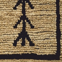 Rechteckiger Luxus Jute Teppich Beige Schwarz