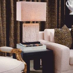 Luxus Deko Kissen Leopard Beige Schwarz