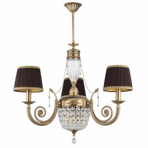 Casa Padrino lámpara de araña barroco de lujo latón con pátina / marrón oscuro / oro Ø 80 cm