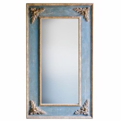Prunkvoller Luxus Barock Spiegel Wandspiegel Blau Naturfarben