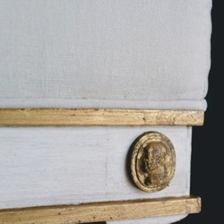 Casa Padrino luxury baroque stool white / gold 73 cm - Baroque furniture - Made in Italy