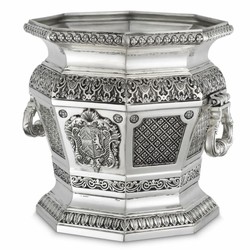 Luxus Deko Weinkühler Champagnerkühler Sektkühler Antik Silber