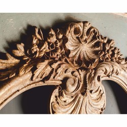Casa Padrino Miroir Baroque de Luxe Vert / Gris / Or Antique H. 158 cm - Fabriqué en Italie