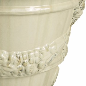 Casa Padrino Luxus Barock Keramik Blumentopf Antik Sandfarben Ø 60 x H. 56 cm - Garten Deko