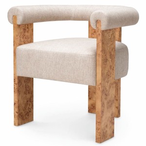 Luxus Esszimmer Stuhl mit Armlehnen Naturfarben Hellbraun