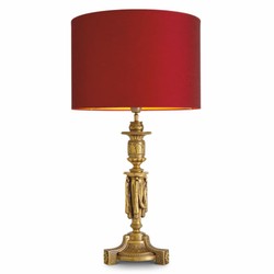 Casa Padrino lampe de table baroque de luxe or antique / rouge H. 83,5 cm - Lampe de bureau baroque