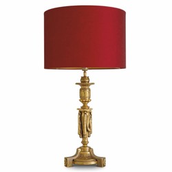 Casa Padrino lampe de table baroque de luxe or antique / rouge H. 83,5 cm - Lampe de bureau baroque