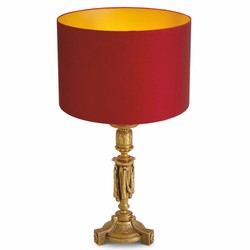 Casa Padrino lampe de table baroque de luxe or antique / rouge H. 83,5 cm - Lampe de bureau baroque