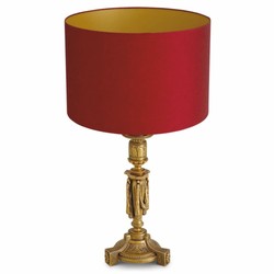 Casa Padrino lampe de table baroque de luxe or antique / rouge H. 83,5 cm - Lampe de bureau baroque