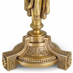 Casa Padrino lampe de table baroque de luxe or antique / rouge H. 83,5 cm - Lampe de bureau baroque