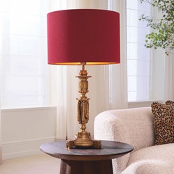 Casa Padrino lampe de table baroque de luxe or antique / rouge H. 83,5 cm - Lampe de bureau baroque