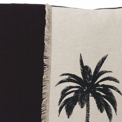 Casa Padrino coussin décoratif de luxe en coton palmier noir / beige 50 x 50 cm