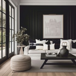 Casa Padrino cuscino decorativo di lusso in cotone con applicazioni in pelle nero / bianco 50 x 50 cm