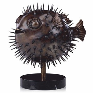 Luxus Deko Bronze Figur Skulptur Kugelfisch