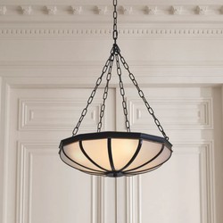 Casa Padrino Luxury Chandelier Bronze / White 60 cm - Luxury Furniture - Luxury Interior