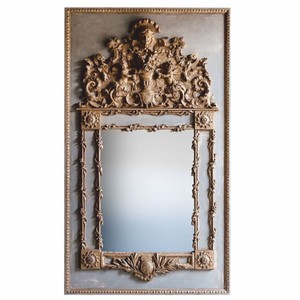 Prunkvoller Luxus Barock Spiegel Wandspiegel Grau Antik Gold