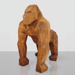 Casa Padrino XXL Decorative Sculpture Gorilla Monkey Rust H. 128 cm - Large Decorative Figure