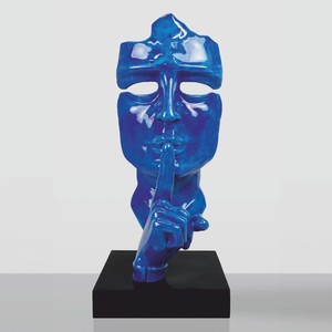 Casa Padrino XXL Decorative Sculpture Blue / Black H. 190 cm - XXL Decorative Figure