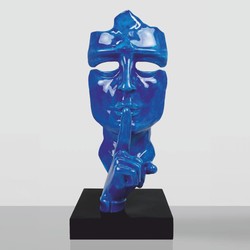 Casa Padrino XXL Decorative Sculpture Blue / Black H. 190 cm - XXL Decorative Figure