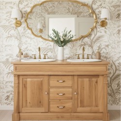 Casa Padrino armadio del lavandino doppio in stile country naturale 150 cm - Mobili da Bagno