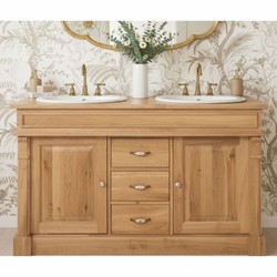 Casa Padrino armadio del lavandino doppio in stile country naturale 150 cm - Mobili da Bagno