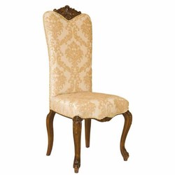 Casa Padrino Luxury Baroque Dining Chair Beige / Dark Brown H. 120 cm - Baroque Furniture