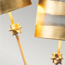 Dimmbare Luxus Doppel Stehleuchte Gold Taupe