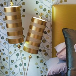 Dimmbare Luxus Doppel Stehleuchte Gold Taupe