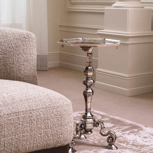 Casa Padrino Luxus Barock Beistelltisch Antik Silber H. 66 cm - Barock Hotel Möbel