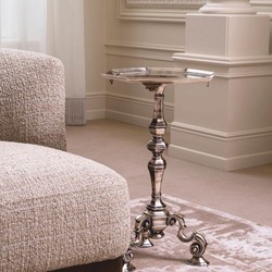 Prunkvoller Luxus Barock Beistelltisch Antik Silber